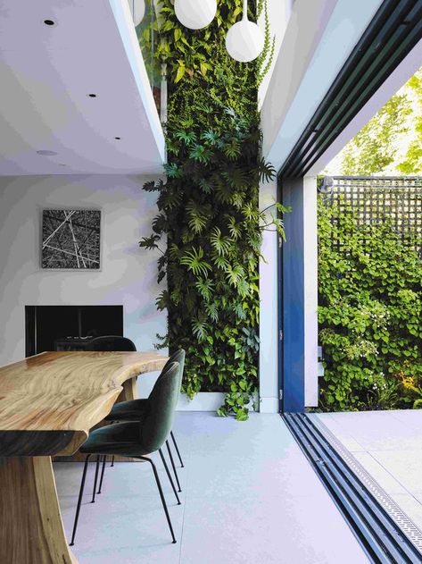 Green atrium in urban home Front Door Planters, Door Planter, Elle Decoration, Houseplants Indoor, Urban Oasis, Small Outdoor Spaces, Living Wall, Mug Design, Small Gardens