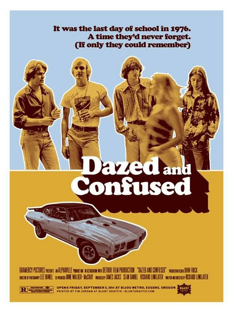 Dazed and Confused Dazed And Confused Movie, Electra 225, Teen Movies, Movie Poster Wall, Lynyrd Skynyrd, Dazed And Confused, 80s Movies, Old Car, Great Films