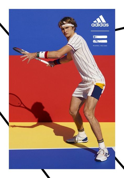 Adidas Tennis Collection by Pharrell Williams  @https://www.pinterest.com/USATRENDINGSPORTS Mexico 86, Adidas Ad, Viviane Sassen, Tennis Photography, Sports Advertising, Adidas Pharrell Williams, Sport Branding, Tennis Tips, Adidas Tennis