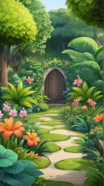 Garden Cartoon, Popular Paintings, Garden Illustration, Painting Pictures, Simple Cartoon, Cartoon Background, Animation Background, Card Banner, Poster Invitation