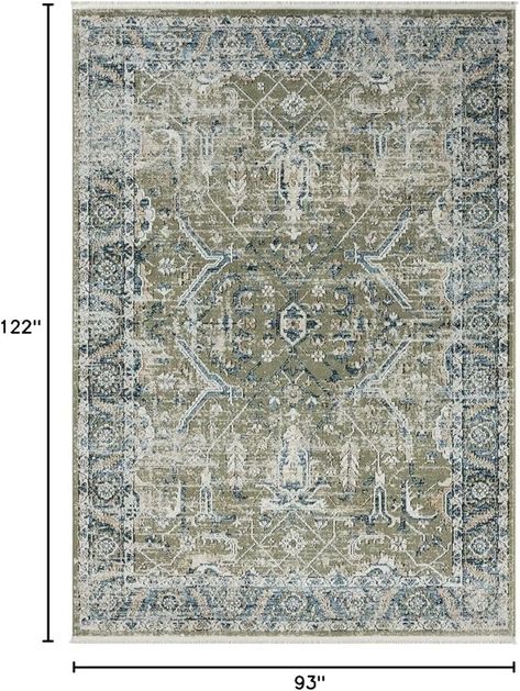 Amazon.com: Abani Savoy Collection Area Rug - Intricate Blue/Green Vintage Design -4' x 6' - Easy to Clean - Durable for Kids and Pets - Non-Shedding - Medium Pile - Soft Feel -for Living Room, Bedroom & Office : Home & Kitchen Ornate Rug, Turkey Colors, Living Room Green, Green Area Rugs, Perfect Rug, Of The Earth, Green Rug, Navy And Green, Rug Material