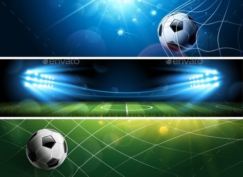 Sport Football or Soccer Banners in dark color. Vector illustration Soccer Banner Design, Soccer Team Banners, Banners Background, Party Banner Template, Soccer Banners, Football Youtube, Sports Team Banners, Soccer Banner, Best Banner Design