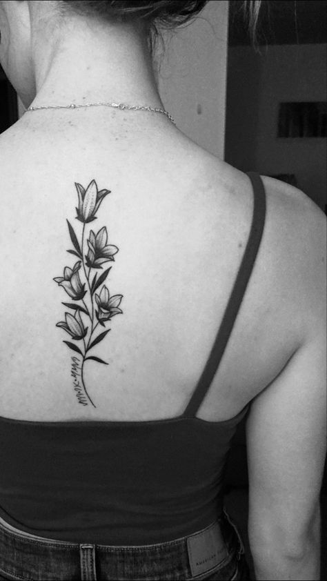 Bellflower Tattoo, First Tattoo, Leaf Tattoos, Ink Art, Daffodils, Maple Leaf Tattoo, Body Art, Tattoos, Quick Saves