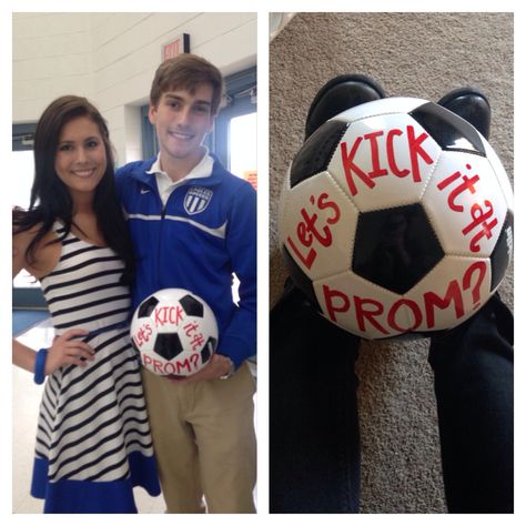 Soccer promposal! Soccer Promposals, Prom Posals, Soccer Promposal, Sadies Proposal, Cute Hoco Proposals, Prom Invites, Cute Promposals, Dance Proposals, Formal Proposals