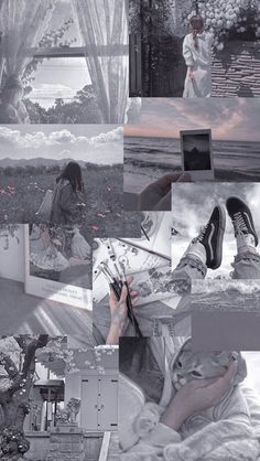 black background Pinterest: alice_lopes31 #aesthetic Black Aesthetic Wallpaper Iphone Wallpaper A Collage, Photo Collage, Black And White, Collage, White, Black