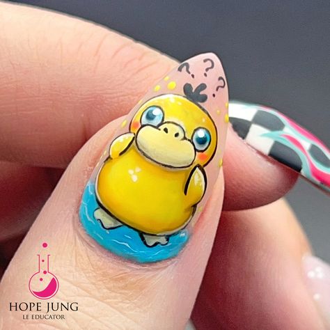 Those who have played Pokémon know how confused little Psyduck can get 😂 #pokemon #pokemonnails #pokemoncommunity #psyduck #psyducknails #nailart #handpainted #summernails #naileducator #lightelegance #mkenails #nailsofinstagram #halloweenvibes #spookynailtech #hardbuildergel #gelnails #nailstructure #nailtech #milwaukeenails #milwaukeenailtech #halloweennails Hand Painted Nail Art, Light Elegance, Play Pokemon, Painted Nail Art, Nail Art Summer, Summer Nail, Nail Artist, Nail Tech, Halloween Nails