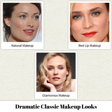 Dramatic Classic Makeup Kibbe, Elegant Makeup Archetype, Kibbe Makeup, Dramatic Classic Makeup, Natural Lipstick Shades, Fashion Types, Classic Kibbe, Kibbe Types, Kibbe Dramatic