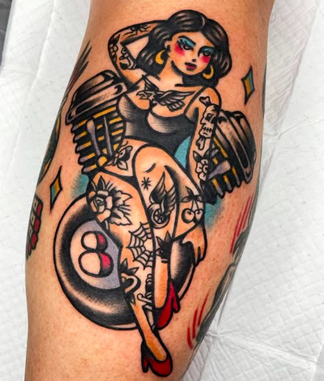 Vintage Tattoos: Inkings That Stand The Test Of Time – Self Tattoo Traditional Tattoo Lady, Rose Hand Tattoos, Rockabilly Tattoo Designs, Goth Traditional, General Tattoo, Traditional Tattoo Woman, Rockabilly Tattoos, Pin Up Girl Tattoo, Rose Hand Tattoo