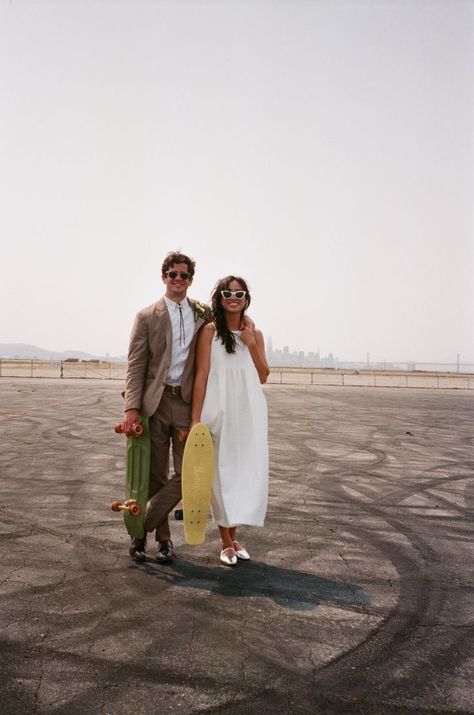 Skateboard Wedding, San Francisco City Hall Elopement, Film Wedding Photos, City Hall Elopement, Shot On Film, Unique Wedding Ideas, San Francisco City Hall, Wedding Unique, Film Photography 35mm