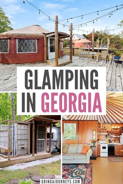 Looking to go glamping in Georgia? Discover the state's best glamping experiences, including yurts, campers, treehouses, bell tents, and more! | glamping dome georgia | family glamping in Georgia | glamping georgia airbnb | yurts in Georgia | yurt camping in Georgia | glamping north Georgia | ga glamping | yurt rental georgia | treehouse rentals in georgia Yurt Rentals, Retro Airstream, Sweetwater Creek State Park, Georgia State Parks, Stone Mountain Park, Airstream Campers, Bell Tents, Go Glamping, Vintage Airstream