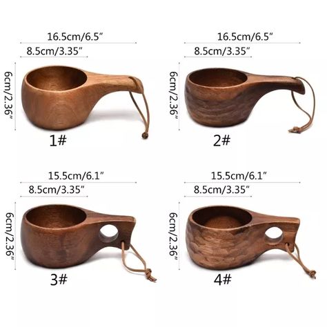 Y1qb Finland Kuksa Portable Coffee Mug Acacia-wood Handle Cowhide Rope Hook Juice Milk Cup Coffee Drinking Cup Drinkware - Cups & Saucers - AliExpress Wood Coffee Mug, Kuksa Cup, Portable Coffee Mug, Halloween Decorations Outdoor Diy, Christmas Crafts For Adults Diy, Diy Christmas Crafts For Adults, Wooden Cups, Wooden Spoon Carving, Halloween Crafts To Sell