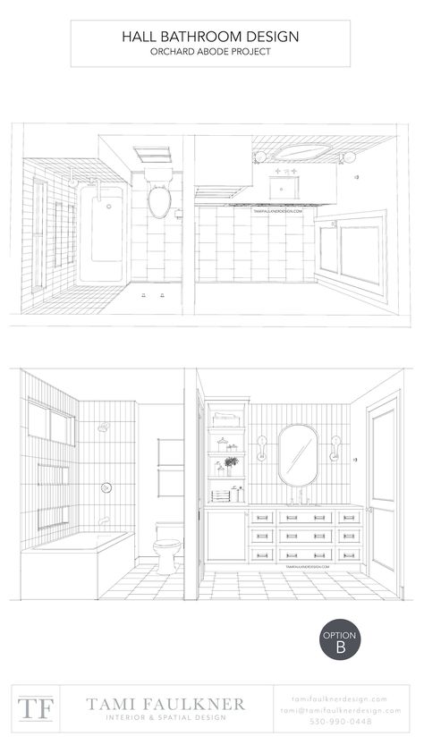 THE FUNDAMENTALS OF DESIGNING HALL BATHROOM LAYOUTS AND FLOOR PLANS — Tami Faulkner Design Master Bath Layout Floor Plans, Square Bathroom Layout, Tami Faulkner, Classical Bathroom, Bathroom Design Plans, Interior Design Classes, Shower Tub Combination, Tips Design, Custom Floor Plans