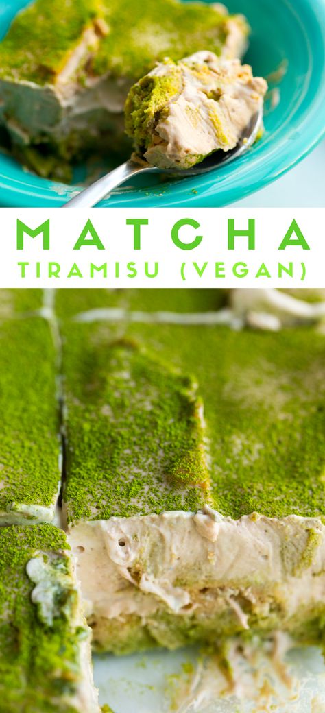 Homemade Matcha Latte, Tiramisu Vegan, Matcha Tiramisu, Vegan Tiramisu, Matcha Dessert, Matcha Recipe, Dessert Easy, Vegan Dessert, Classic Desserts