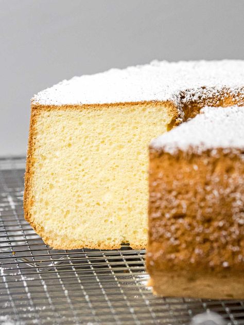 Learn how to make a light & fluffy chiffon cake with this simple, easy to follow recipe! Full of expert tips & tricks to get the perfect chiffon cake! #chiffoncake #cake #dessert #japanesechiffon #koreanchiffon #asiancakes #baking #drivemehungry | drivemehungry.com Fashion Cake, Cream Of Tarter, Best Pans, Cupcake Flavors, Chiffon Cake, Indulgent Desserts, Angel Food Cake, Angel Food, Cake Flour