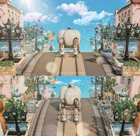 Acnh Disney Ideas, Acnh Disneyland, Island Layout, Disney Island, Disney Sweets, Disneyland Main Street, Dream Address, Acnh Inspiration, My Dreams Come True