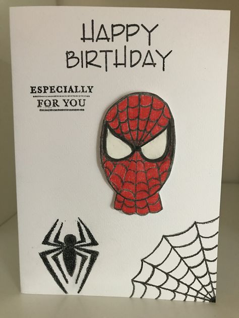 Spiderman Birthday Card Ideas, Spiderman Birthday Card Diy, Spiderman Cards, Spiderman Card, Birthday Spiderman, Spiderman Painting, Happy Birthday Drawings, Lion King Drawings, Spiderman Gifts