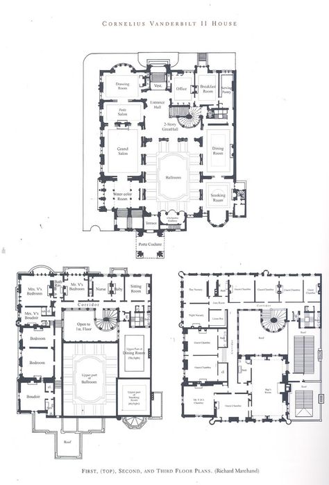 Cornelius Vanderbilt Mansion, Fifth Avenue, floor plan. Gothic Mansion Floor Plan, Old Manor Floor Plans, Highclere Castle Floor Plan, Biltmore Estate Blueprints, Windsor Castle Floor Plan, Cornelius Vanderbilt Ii Mansion, Mansion Plans, Cornelius Vanderbilt, Dining Room Victorian