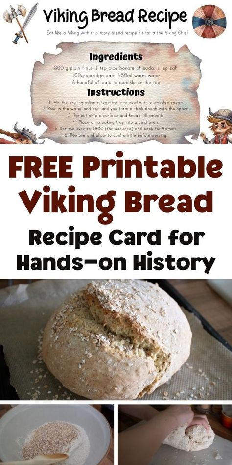 Medieval Bread Recipes, Viking Bread Recipe, Viking Dinner, Authentic Viking Recipes, Viking Homework Ideas, Viking Food Recipes, Gather Round Homeschool Vikings, Viking Projects For Kids, Viking Crafts For Kids