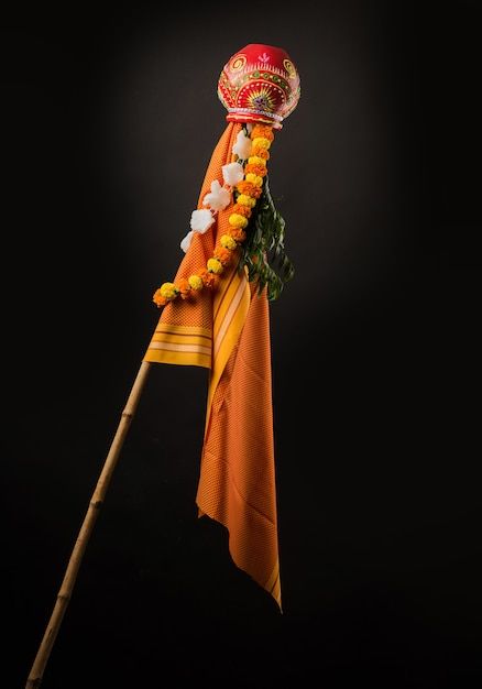 Happy gudi padwa greeting - hindu new ye... | Premium Photo #Freepik #photo #gudi #padwa #gudi-padva #gudi-padwa Gudi Padwa 2024, Gudhipadva Photoshoot, Gudhi Padwa Creative Ads, Gudhi Padwa Photography, Gudi Padwa Photography, Gudipadwa Photoshoot, Gudi Padwa Creative Post, Gudi Padava, Gudi Padwa Banner