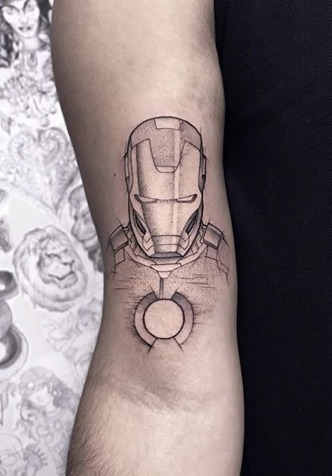 Tattoo Iron Man Sleeve Tattoo, Feminine Ironman Tattoo, Ironman Tattoo Design, Marvel Forearm Tattoo, Iron Man Helmet Tattoo, Simple Iron Man Tattoo, Small Iron Man Tattoo, Marvel Tattoos Ideas, Ironman Tattoo Marvel