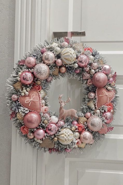 Christmas decor ideas, Christmas decorations, Christmas pink wreath decor, Christmas pink wreath design, Christmas pink wreaths, Christmas wreath decor, Christmas wreath design, Christmas wreath ideas, Christmas wreaths, Christmas wreaths diy, Christmas wreaths diy easy, Christmas wreaths for front door, Christmas wreaths on front door, Christmas wreaths on windows, festive wreaths, holiday decorations, holiday wreath decor, pink Christmas wreaths Pink And White Christmas Wreath, Girly Christmas Wreath, Pink Poinsettia Wreath, Pink Christmas Apartment Decor, Reef Ideas Christmas, Pink Christmas Reef, Pink Christmas Wreath Diy, Pink Christmas Porch, Pink Christmas Crafts Diy