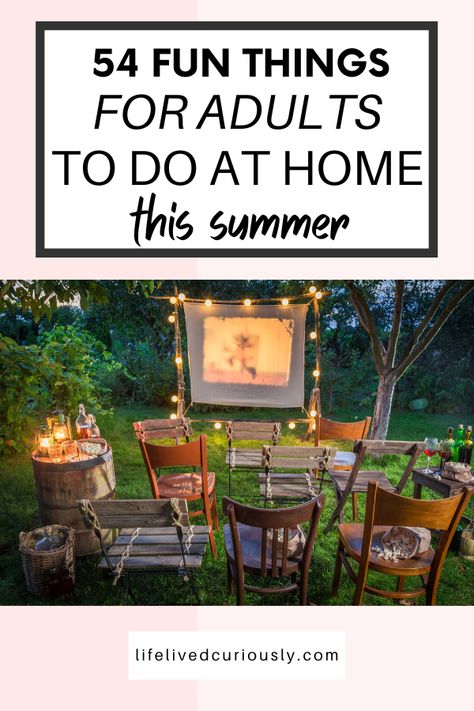 Summer Party Activities For Adults, Adult Summer Activities, Backyard Fun For Adults, Summer Camp Activities For Adults, Summer Camp For Adults, Summer Get Together Ideas, Backyard Activities For Adults, Adult Summer Bucket List Ideas, Summer Group Activities