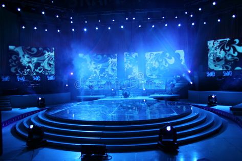 Concert stage. Blue studio in Belgrade at night , #AFFILIATE, #Blue, #stage, #Concert, #night, #Belgrade #ad Concert Stage Design, Kpop Backgrounds, Episode Interactive Backgrounds, Nightclub Design, Episode Backgrounds, Stage Background, Wedding Stage Design, Church Stage, Concert Stage