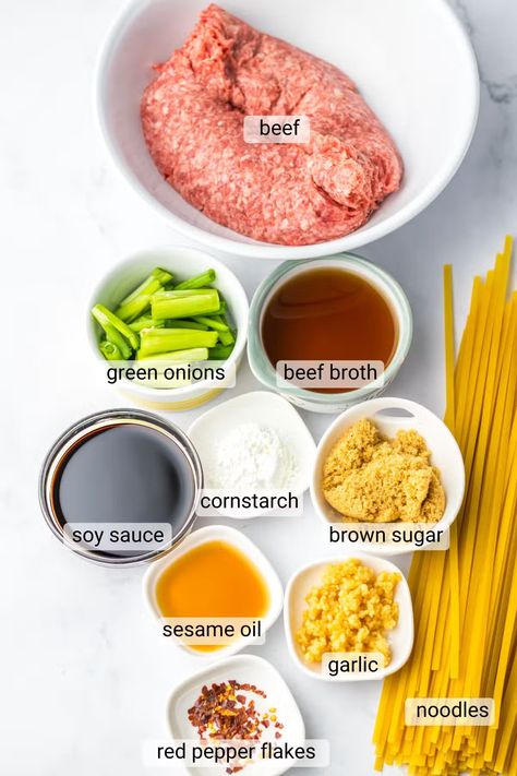 Mongolian Beef Noodles Mongolian Beef Recipe Noodles, Mongolian Beef And Noodles, Mongolian Beef Ramen, Philapino Recipes, Mongolian Beef Noodles, Mongolian Sauce, Mongolian Recipes, Mongolian Ground Beef Noodles, Ground Beef Noodles