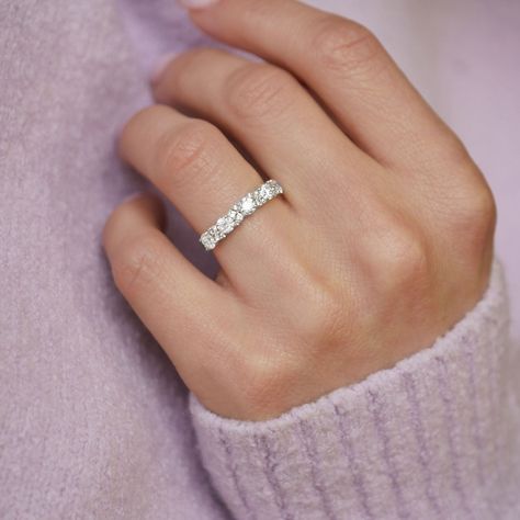 White Gold Eternity Ring, Timeless Gold Eternity Band With Diamond Cut, Gold Diamond Eternity Band For Wedding, Yellow Gold Eternity Band With Diamond Accents, Stackable Diamond Eternity Band In Yellow Gold, Gold Diamond-cut Eternity Band For Wedding, Diamond Band Ring, Diamond Band, Eternity Band