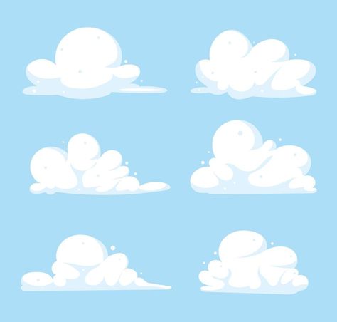 Flat cloud illustration collection. Cute cartoon cloud set. Cute Cloud Illustration, Clouds Illustration Art, Cloud Character Design, Cloud Person, Cloud Character, Stylized Clouds, Cloud Cartoon, Clouds Illustration, Shadow Illustration