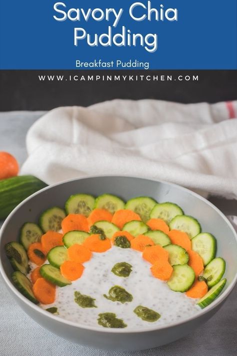 Savory Chia Pudding, Savory Chia Seed Recipes, Chia Seed Breakfast Pudding, Chia Seed Breakfast, Chia Pudding Breakfast, Breakfast Pudding, Chia Seed Recipes Pudding, Chia Recipe, Chia Seed Recipes