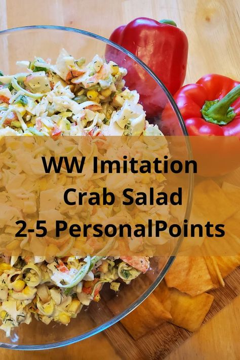 Imitation Crab Salad - 2-5 WW PersonalPoints Crab Salad Recipe, Ww Recipe, Summer Potluck, Crab Salad, Summer Appetizer, Summer Snacks, Pickle Relish, Ww Recipes, Leeks