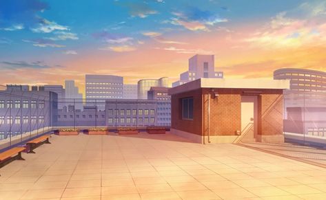 Backgourd Anime, Gacha Backgrounds Outside, Gacha Backgrounds, Episode Interactive Backgrounds, Anime Places, Episode Backgrounds, Anime City, Building Roof, Scenery Background