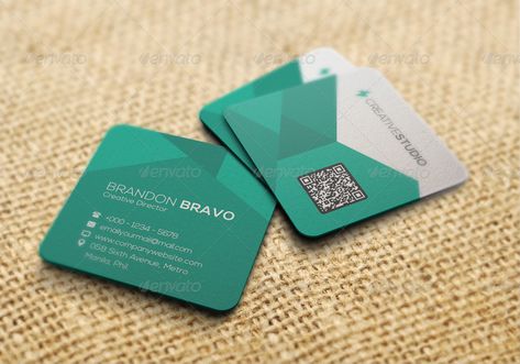 Visit Card Square, Square Visiting Cards Design, Square Visiting Card, Square Business Card Ideas, Square Card Design, Square Business Card Design, Promotional Items Marketing, Logo Design Color Palette, Editable Birthday Cards