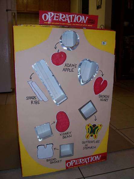 Operation Costume Object Costumes, Operation Costume, Operation Board Game, Trunker Treat Ideas, Board Game Themes, Operation Game, Halloween Kids Costumes Girls, Roof Flashing, Star Labs