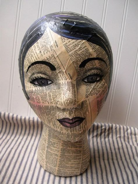 Plastic Fou, Paper Mache Head, Sailing Painting, Paper Mache Projects, Making Paper Mache, Paper Mache Dolls, Mannequin Art, Paper Mache Clay, Paper Mache Art