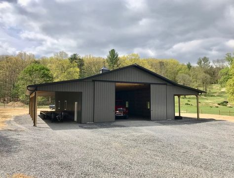 40x60 Pole Barn, Shop Building Ideas, Pole Building Garage, Steel Garage Buildings, Small Barn Plans, Pole Barn Shop, Metal Shop Building, Pole Barn Garage, Garage Workshop Plans