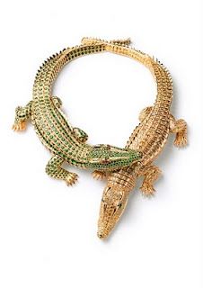 Double Crocodile Necklace Crocodile Necklace, Cartier Necklace, Cartier Jewelry, Crocodiles, Yellow Diamond, Vogue Paris, Animal Jewelry, High Jewelry, Alligator