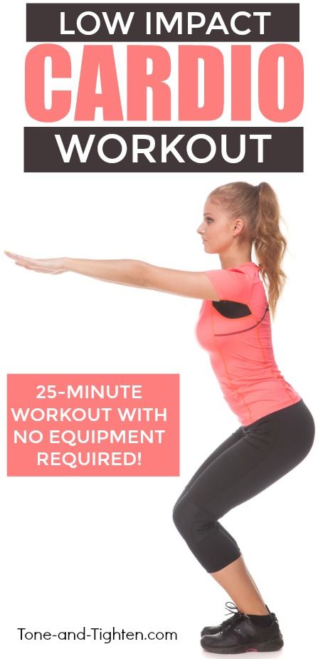 Low impact indoor cardio workout for beginners! Simple exercises to sculpt muscle and increase strength. From Tone-and-Tighten.com Indoor Cardio Workout, Cardio Workout For Beginners, 6 Week Workout Plan, Workout With No Equipment, Week Workout Plan, Indoor Cardio, 6 Week Workout, 25 Minute Workout, Beginner Cardio Workout