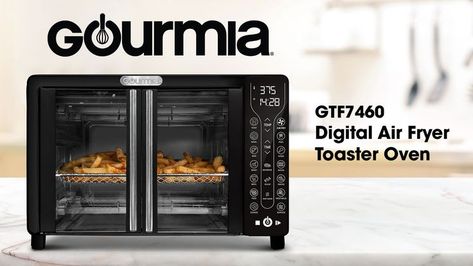 Gourmia Toaster Oven Air Fryer Combo 17 cooking presets 1700W french door digital air fryer oven 24L capacity air fryer accessories, convection toaster oven rack, baking pan, tray recipe book GTF7460 Gourmia Digital French Door Air Fryer Toaster Oven Recipes, Gourmia French Door Air Fryer Recipes, Gourmia Air Fryer Oven Recipes, Gourmia Air Fryer Recipes, Gourmia Air Fryer, Toaster Oven Air Fryer, Toaster Oven Recipes, Oven Air Fryer, Convection Toaster Oven