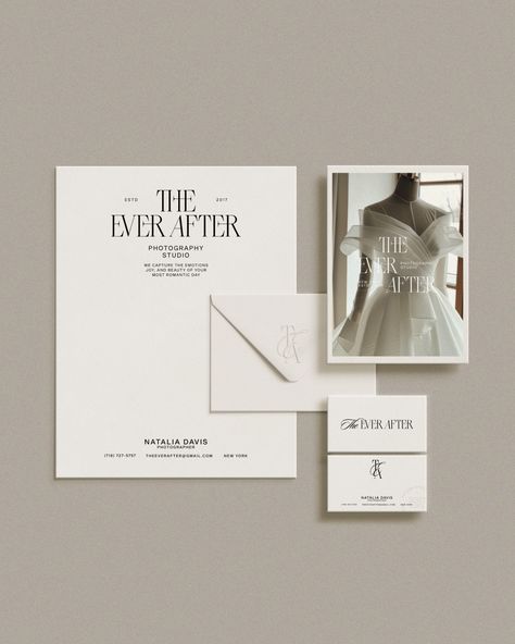 Introducing The Ever After, a wedding photography studio for the most romantic moments. 🤍 At Designs by Gabi, we create bespoke, delightful, memorable visual identity designs that truly represent your business values and connect with high-end customers. If you're ready to LEVEL UP inquiry from the link in bio! Let's create a brand identity you'll be proud of! . . . #logodesign #design #logo #weddingday #photographer #brand #business #luxury #luxuryweddings #minimalistbranding #logomaker #... Photographer Business Card Design, Business Values, Wedding Photographer Branding, Photographer Business Cards, Create A Brand, Visual Identity Design, Wedding Photography Studio, Instagram Feed Inspiration, Romantic Moments