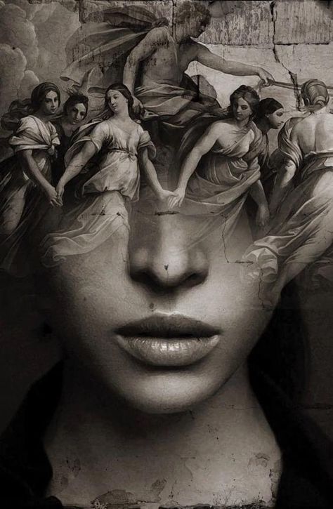 Christus Tattoo, Double Exposure Portrait, Mythology Tattoos, Greek Tattoos, Exposure Photography, Grey Tattoo, Double Exposure, Surreal Art, Antonio Mora