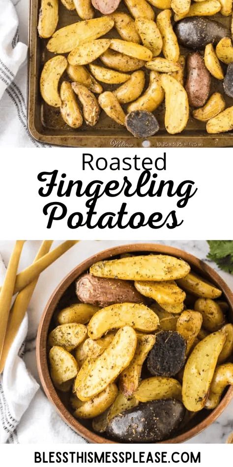 Roasted Fingerling Potatoes are simple enough to make on a busy weeknight but looks fancy enough to be served at a big gathering or holiday. Best Fingerling Potatoes Recipe, Fingerling Potato Recipe, Fingerling Potatoes Recipes, Quick Chicken Dinner, Roasted Fingerling Potatoes, Italian Spices, Fingerling Potatoes, Clean Eating Meal Plan, Roasted Beets