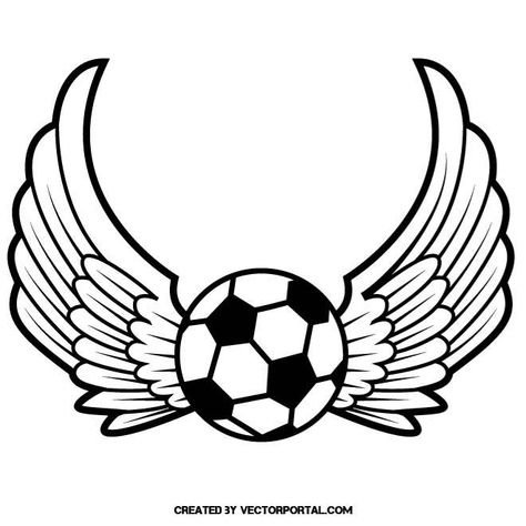 Soccer Ball With Wings Tattoo, Football With Wings Tattoo, Football Tattoo Designs, Football Wings, Rocky Tattoo, Hibiscus Clip Art, Soccer Shirts Designs, Quetzalcoatl Tattoo, Soccer Tattoos