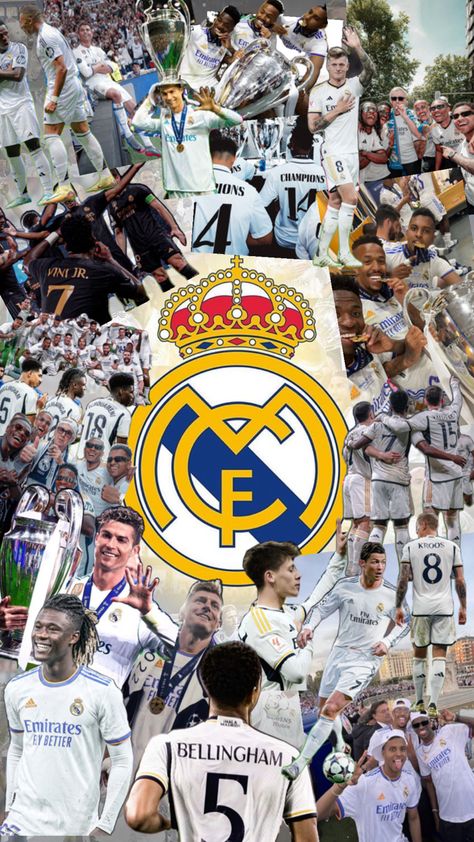 🖤🤍 Real Madrid Team, Fly Emirates, Team Wallpaper, Real Madrid Players, Soccer Team, Real Madrid, Madrid, Soccer, Collage