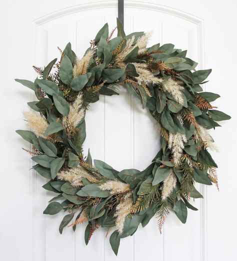 Pampas Grass Wreath Neutral Fall Wreaths For Front Door, Fall Pampas Wreath, Pampas Grass Wreath Front Door, Fall Wreaths For Front Door 2023, Rustic Fall Wreath, Neutral Fall Wreath, Modern Fall Wreaths For Front Door, Simple Fall Wreaths For Front Door, Indoor Wreath Ideas Living Rooms