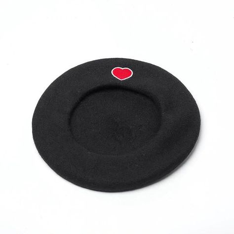 Black Heart Beret Elevate your style with our Black Heart Beret. This elegant accessory features a classic black design, perfect for adding a touch of sophistication to any outfit. Whether attending a special event or simply wanting to elevate your everyday look, our Black Heart Beret is the perfect choice. Black Beret, Wool Berets, Kawaii Dress, Winter Hats For Women, Flat Cap, Central African, Elegant Accessories, Black Heart, New Instagram