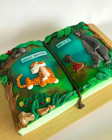 Jungle Book Birthday Cake, Mowgli Theme Birthday Party, Jungle Book Theme Party, Jungle Book Cake Ideas, Jungle Book Theme Cake, Jungle Book 1st Birthday Party, The Jungle Book Party, The Jungle Book Birthday Party, Jungle Book Birthday Party Decorations