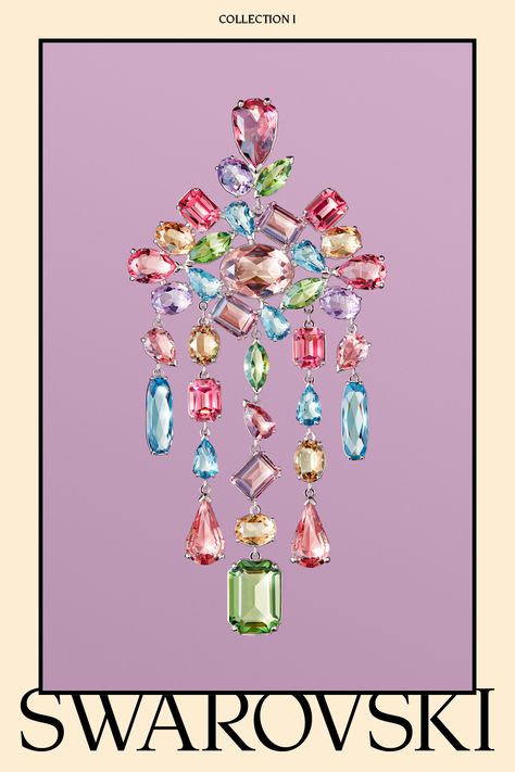 Architectural Jewelry, Jewelry Illustration, Swarovski Crystal Jewelry, Crystal Jewellery, Designer Art, Major Arcana, Colorful Jewelry, Swarovski Earrings, Swarovski Jewelry