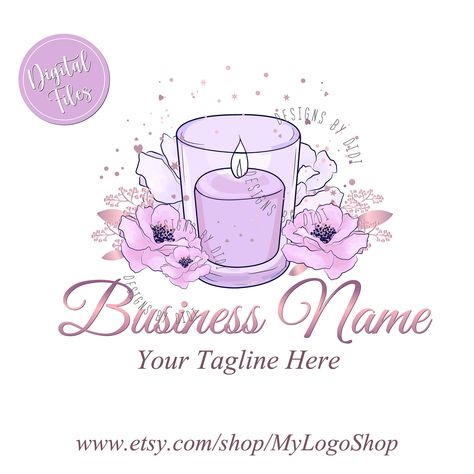 Candle Logo Design, Scents Candle Logo, Candle Business Logo, Candle Label Design, Candle Logo, Logo Candle Business, Branding Identity - Etsy vintagelogo #graphicdesigning #logoinspirations #designportfolio Scented Candles Business Name Ideas, Logo For Candle Business, Candle Business Names Ideas, Candle Logo Design Ideas, Candle Business Logo, Candle Logo Design, Candle Label Design, Fairy Candles, Candle Labels Design